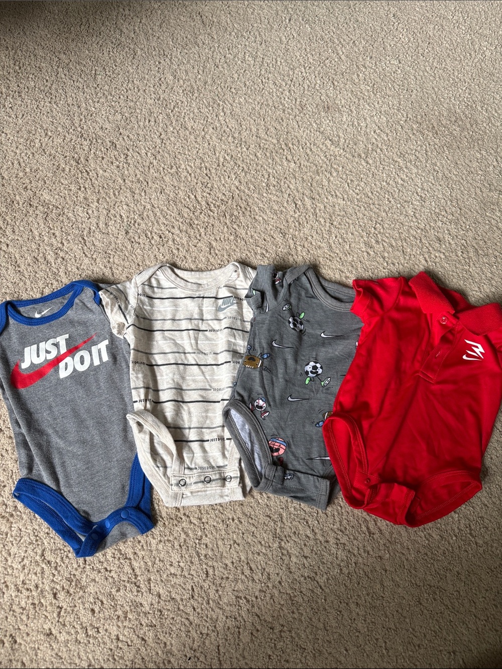 4 Nike Baby Onsies size 3 months
